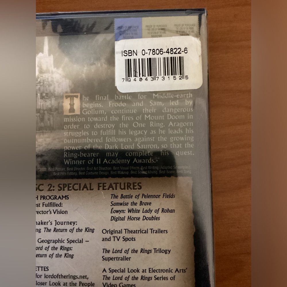 The Lord of the Rings The Return of the King New DVD Fantasy Sci-fi - Picture 4 of 5